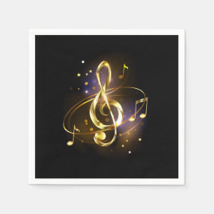 Gold Treble Clef Music Napkin