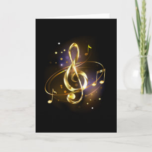 Gold Treble Clef Music Note Card