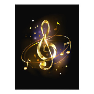 Gold Treble Clef Music Photo Print