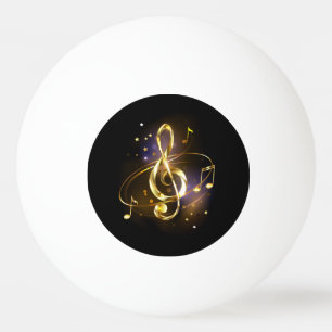Gold Treble Clef Music Ping Pong Ball
