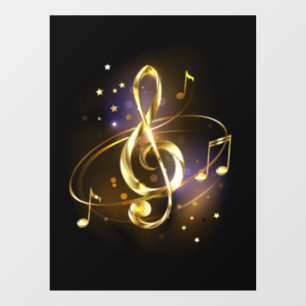Gold Treble Clef Music Window Cling