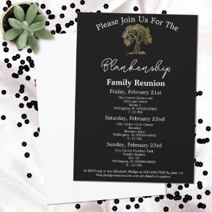 Gold Tree Artwork Family Reunion 3 Day Invitation