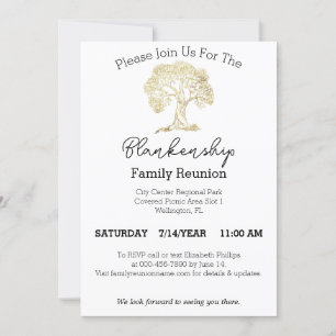 Gold Tree Artwork Family Reunion Template