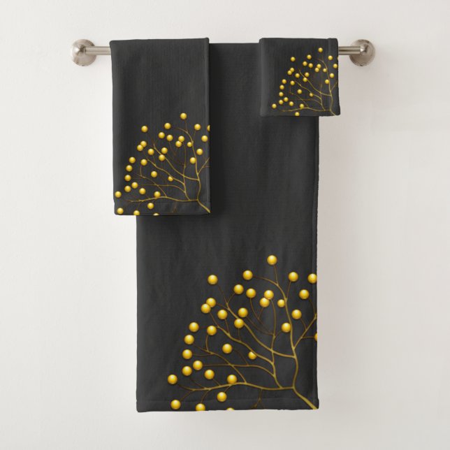 Gold Tree Bath Towel Set (Insitu)