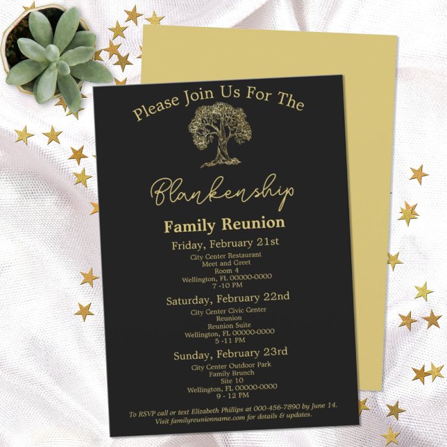 Gold Tree Family Reunion 3 Day Invitation (Creator Uploaded)