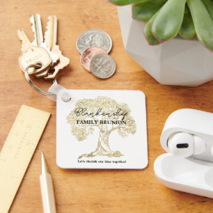Gold Tree Family Reunion Party Essential Keychain