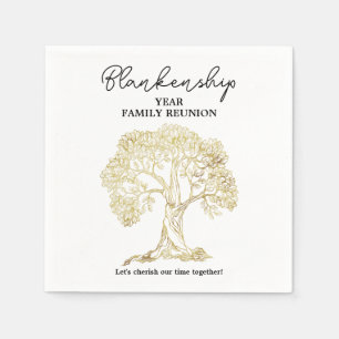 Gold Tree Family Reunion Party Essential Napkin