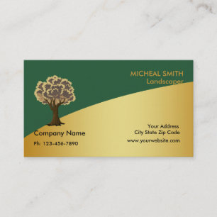 Gold Tree Garden Lawn Care and Landscape Business Card