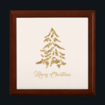 Gold Tree Merry Christmas Gift Box<br><div class="desc">Festive Golden Tree Merry Christmas Gift Box. Features a golden Christmas tree and a hand written script text.
By Miri Creations - Created For You Only with You in Mind. All rights reserved.</div>