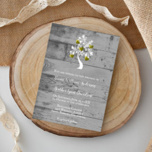Gold Tree of Hearts Wedding Invitation