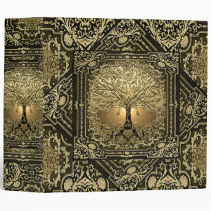 Gold Tree of Life Ancient Ornate 3 Ring Binder