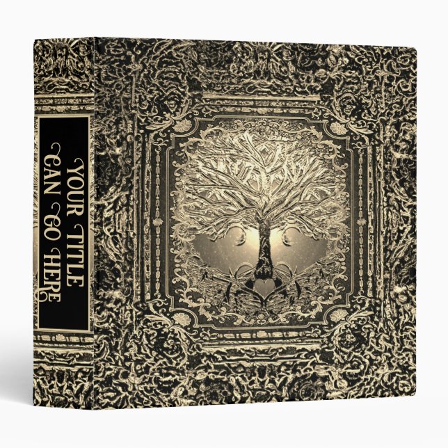 Gold Tree of Life Ancient Ornate Binder (Front/Spine)
