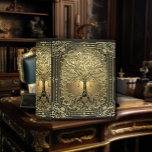 Gold Tree of Life Ancient Rustic Binder<br><div class="desc">A beautiful ornate design with a gold tree of life with an ornate frame and a heart at the roots.  There is a night sky background.</div>