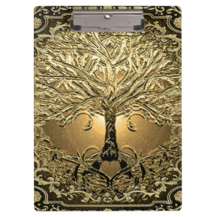 Gold Tree of Life Ancient Rustic  Clipboard