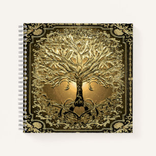 Gold Tree of Life Ancient Rustic Notebook