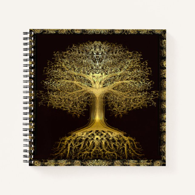 Gold Tree of Life Ancient Rustic Notebook (Front)