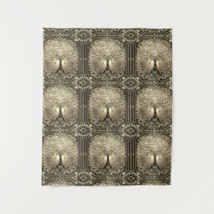 Gold Tree of Life Ancient Rustic Tapestry