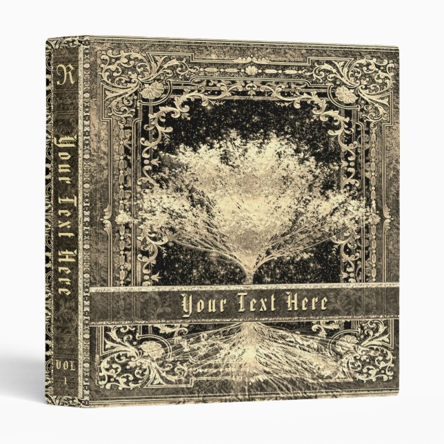 Gold Tree of Life Ancient Vintage Look  Binder (Front/Spine)