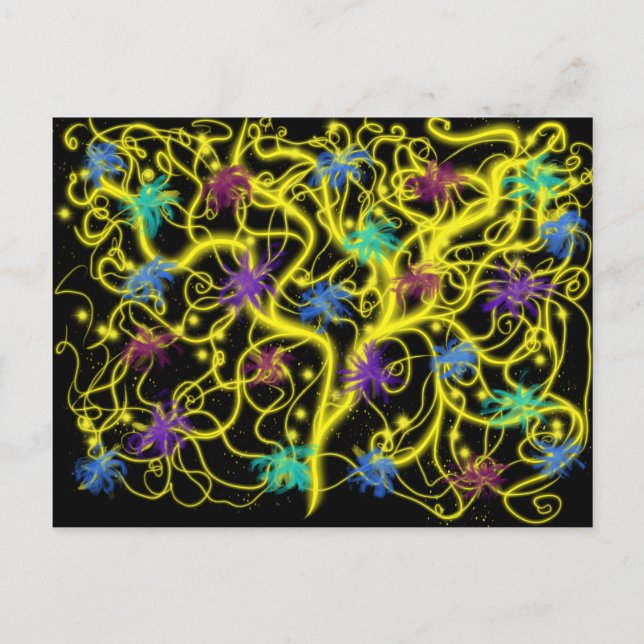 Gold Tree of Life Christian Modern Prophetic Art Postcard (Front)
