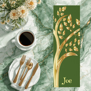 Gold Tree Of Life Greenery Foliage Personalized  Yoga Mat
