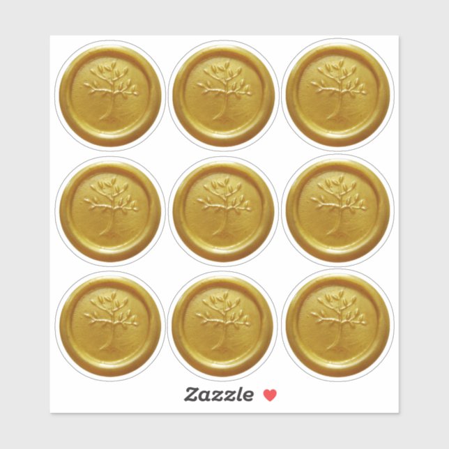 Gold Tree of Life Stickers Wax Seal-like Stickers (Sheet)