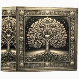 Gold Tree of Life with Hearts Binder