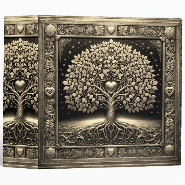 Gold Tree of Life with Hearts Binder (Front/Spine)