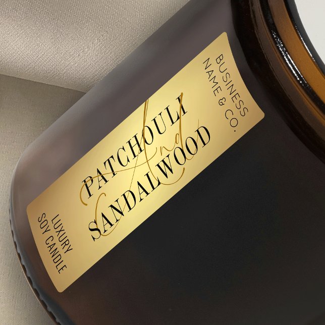 Gold Trendy Product Jar Thin Tamper Proof Label (Metallic gold effect jar labels)