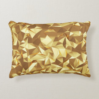 Gold Triangle: Abstract Background Texture. Accent Pillow