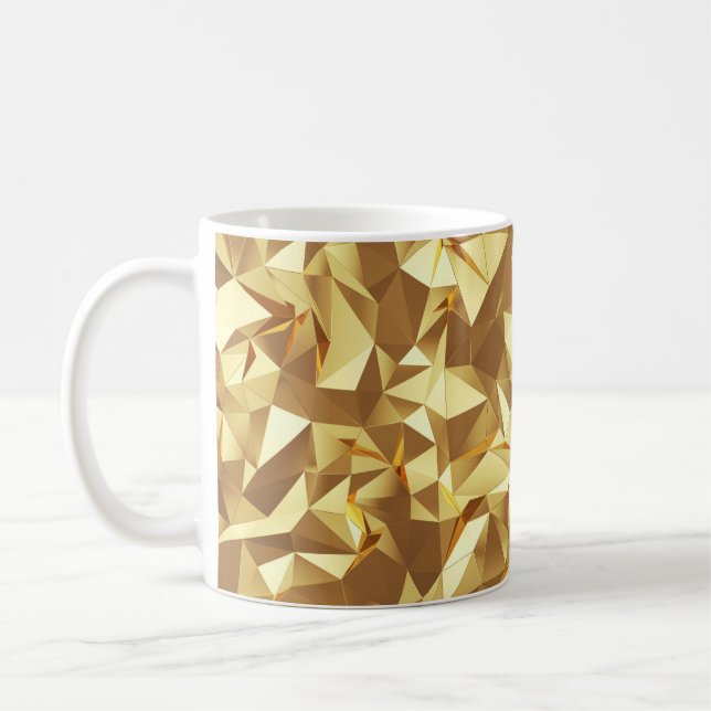 Gold Triangle: Abstract Background Texture. Coffee Mug (Left)