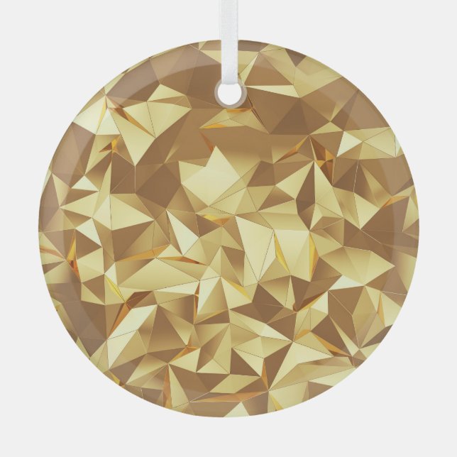 Gold Triangle: Abstract Background Texture. Glass Ornament (Front)