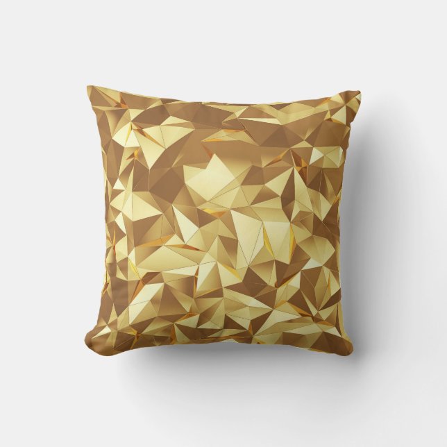 Gold Triangle: Abstract Background Texture. Throw Pillow (Front)