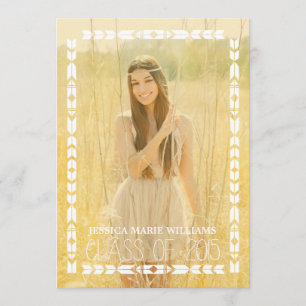 Gold Tribal Aztec Graduation Invitations