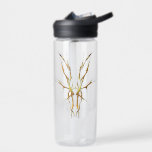 Gold Tribal Deer Skull Hunting Design Water Bottle<br><div class="desc">Make a bold statement with this unique, intricately detailed Deer Skull Tribal Design. Featuring a striking gold finish, this artwork reimagines the classic hunting trophy with a dark, modern edge. Perfect for deer hunters looking for gear that stands out from the traditional camo, this "scary-cool" tribal aesthetic adds a touch...</div>
