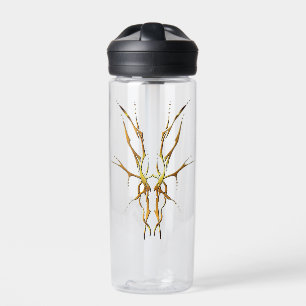 Gold Tribal Deer Skull Hunting Design Water Bottle