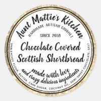 Gold Trim Artisan Gourmet Ingredients Food Label