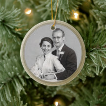 Gold Trim Photo Ornament