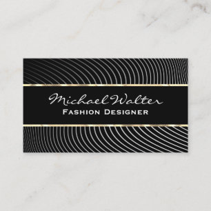 Gold Trim   Stylish Lines Business Card