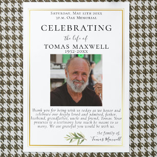 Gold Trimmed Celebration of Life Flat Program