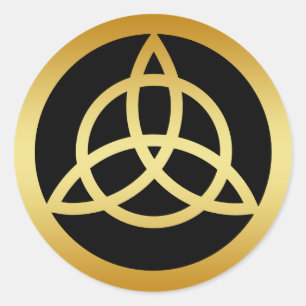 GOLD TRINITY KNOT CLASSIC ROUND STICKER