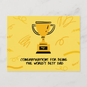 Gold Trophy Father's Day Landscape Postcard