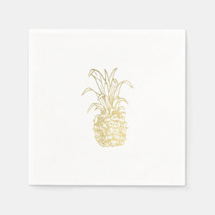 Gold Tropical Elegant Modern Vintage Pineapple Napkin