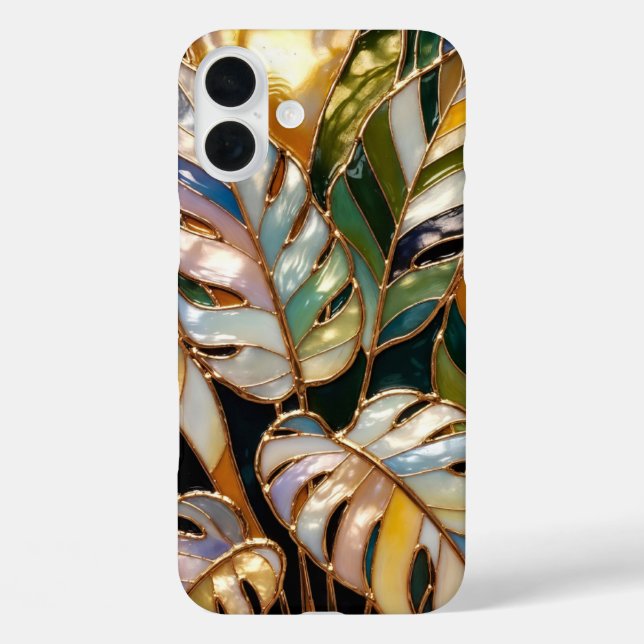 Gold Tropical Leaf Luxury Phone Case (Back)