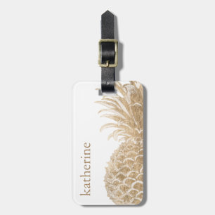 Gold Tropical Pinneapple Luggage Tag