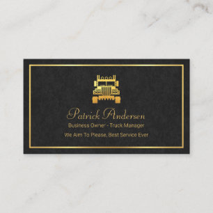 Gold Truck On Grey Grunge Business Card