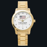 Gold Trump bracelet watch for republican women<br><div class="desc">Gold Trump bracelet watch for republican women.  Keep America Great.  Elegant wrist watch for women with vintage flag. Support the republican party campaign. Patriotic design with American flag. Keep America Great. Make America Great Again.</div>