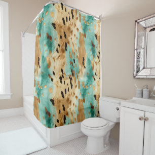 Gold Turquoise Black Animal Print