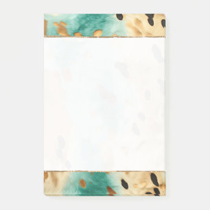 Gold Turquoise Black Animal Print Post-it Notes