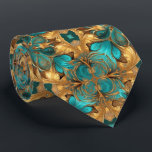 Gold Turquoise Blue Fractal mandelbrot Tie<br><div class="desc">This design may be personalized in the area provided by changing the photo and/or text. Or it can be customized by choosing the click to customize further option and delete or change the colour of the background, add text, change the text colour or style, or delete the text for an...</div>