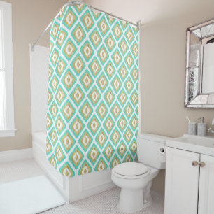 Gold & Turquoise Chic Ikat Pattern